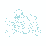 Christopher Robin and Winnie-the-Pooh Motif DIGITAL