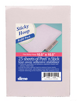 Sticky Hoop Pre-Cut Stabilizer - Peel N Stick - 10.5" x 10.5"