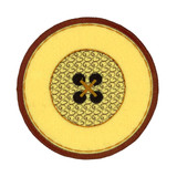 Yellow Felt Button Coaster