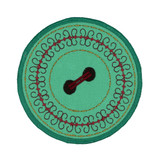 Teal Felt Button Coaster