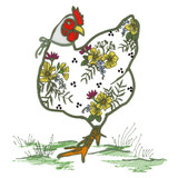 Flowery Chicken Applique