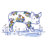 Flowery Pig Applique