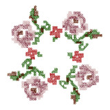 Cross Stitch Roses Block