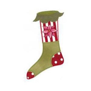 Stocking with Poinsettia (Jumbo Applique)