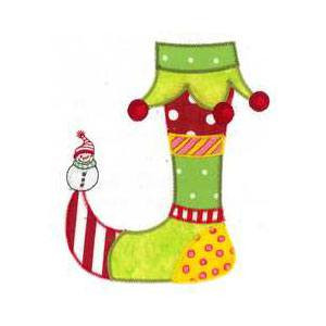 Stocking with Snowman with Applique