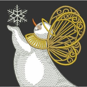 Snowman Angel Snowflake Applique