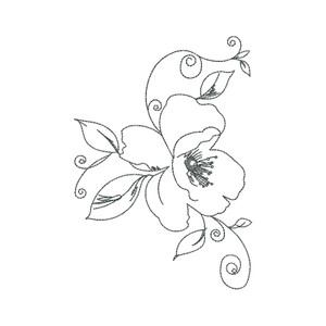 Flower & Vines Linework 4