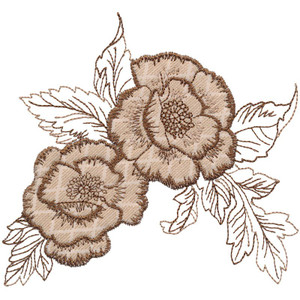 Beige Flowers 3 Applique