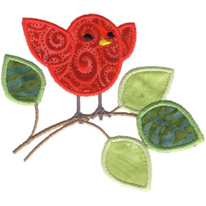 Birdie on Branch Applique
