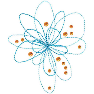 Doodle Linework Flower 1 Glitz