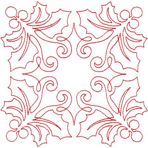 Holly & Swirls Square 1