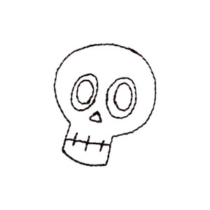 Linework Skull Charm