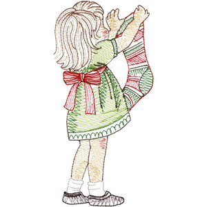 Girl Hanging a Stocking