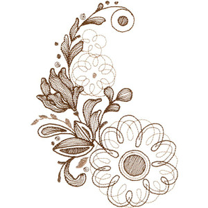 Sepia Floral Paisley 1