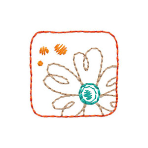 Swirl Flower Mini Square