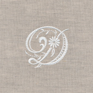 Whitework Monogram D