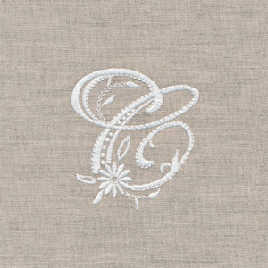 Whitework Monogram C
