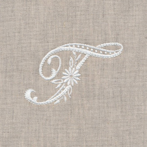 Whitework Monogram T