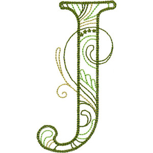 Scrollwork Alphabet J