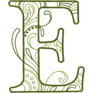 Scrollwork Alphabet E