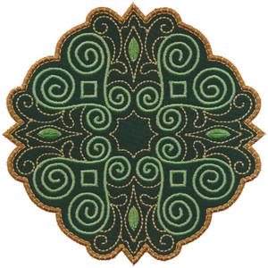 Large Medallion Applique with Tufted Satins