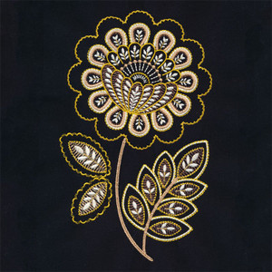 Medallion Flower & Leaves 1