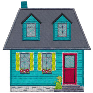Blue House Applique