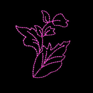 Midnight Poppy Leaves Linework 1