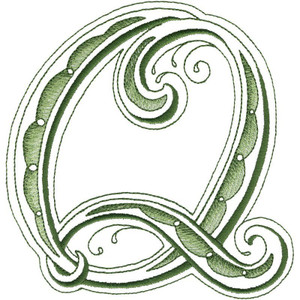 Etched Letter Q