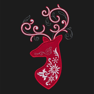 Reindeer Head Applique