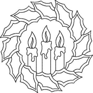 Holly Wreath Candles Triple Run
