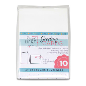 Blank Greeting Cards & Envelopes Size A6 10pk