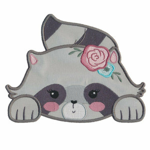 Girl Raccoon Applique