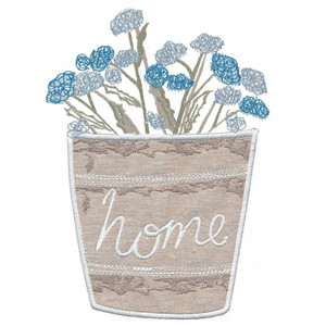 Home Flower Pot Applique