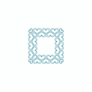 Hearts Square Frame Block Hearts Square Frame Block