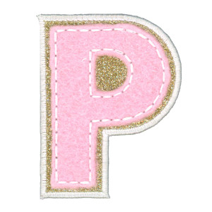 Collegiate Applique Alphabet P