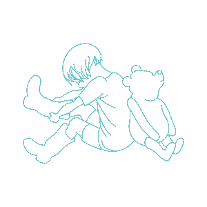 Christopher Robin and Winnie-the-Pooh Motif DIGITAL