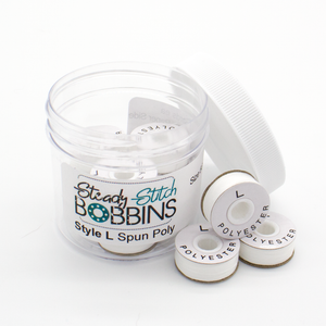 Steady Stitch Style L Paper Sides Spun Polyester Prewound Bobbins