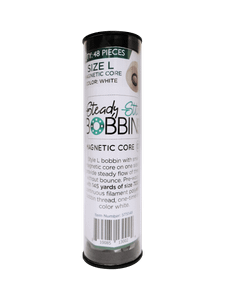 Steady Stitch Style L Magnetic Core Polyester Prewound Bobbins (48/tube) - White