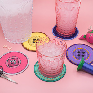 Felt Button Coasters