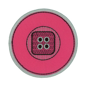 Pink Felt Button Coaster