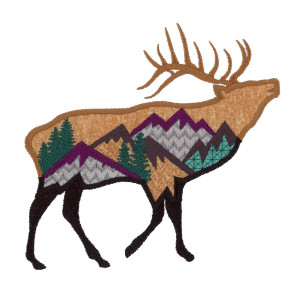 Elk Silhouette Applique
