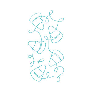 Continuous Candy Corn Border DIGITAL