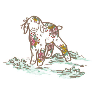 Flowery Lamb Applique