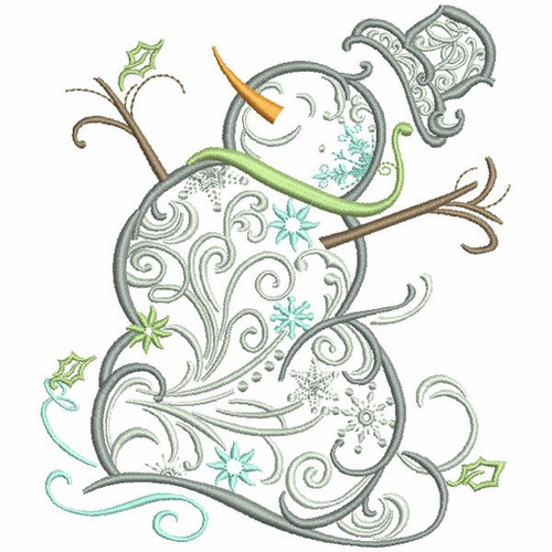 Filigree Snowman Applique
