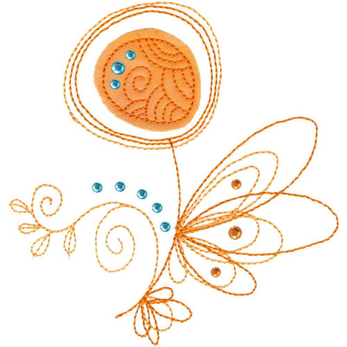 Doodle Applique Flower 1 Glitz