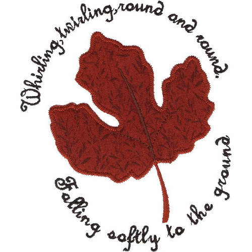 Red Leaf Applique with Words