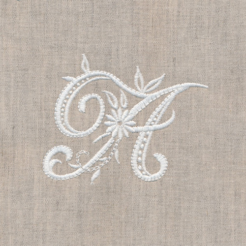 Whitework Monogram A