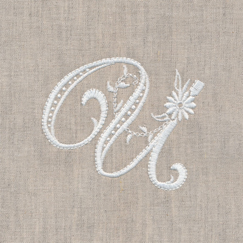 Whitework Monogram U