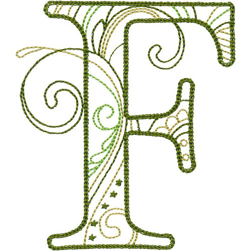 Scrollwork Alphabet F